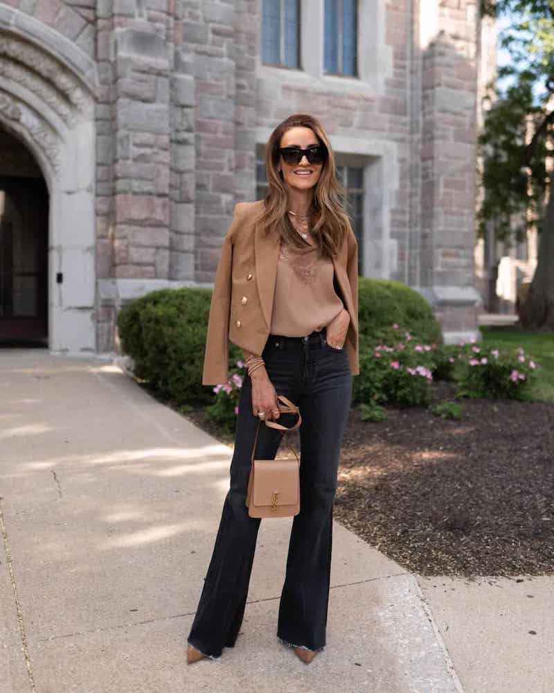 5 different ways to wear this camel blazer for spring