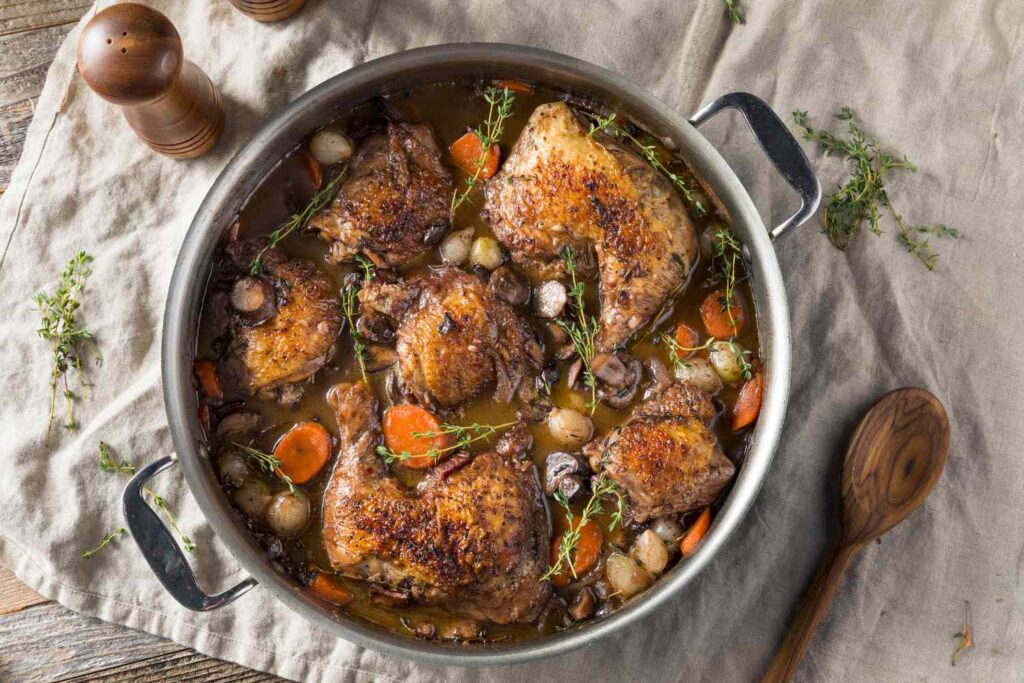 Classic French Coq Au Vin Rouge