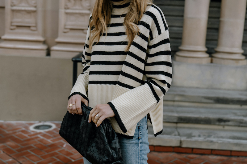 Tips for perfect coordination with Toteme striped sweaters